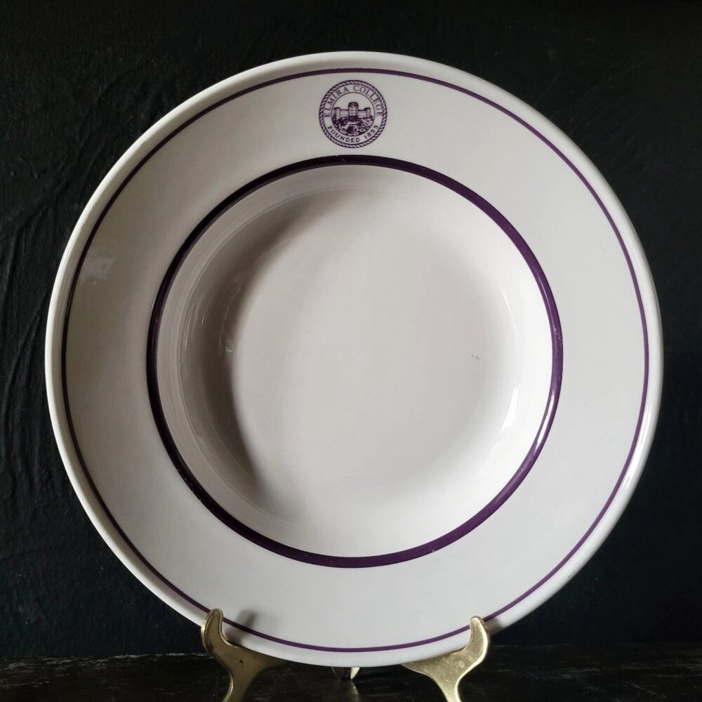 Vtg Oneida "Classic" Elmira College Seal Soup Bowl 9.125" Restaurant Ware Bowl
